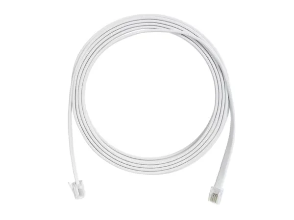 Kabel m/RJ10-kontakt, 12 m