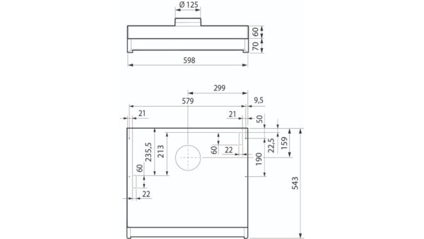 Monolit 60cm hvit EC 326901 målskisse