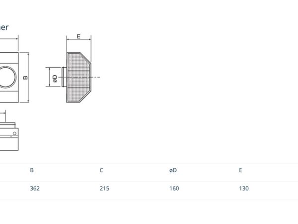 Kombirist Ø160 Målskisse