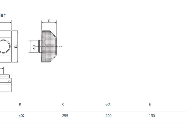 Kombirist Ø200 Målskisse