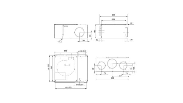 Systemair KFB 140 L AC Målskisse