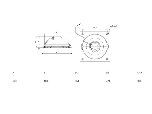 Systemair TFSK 200 1349 målskisse
