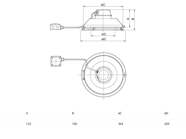Systemair TFSR 200 AC svart 1334 målskisse